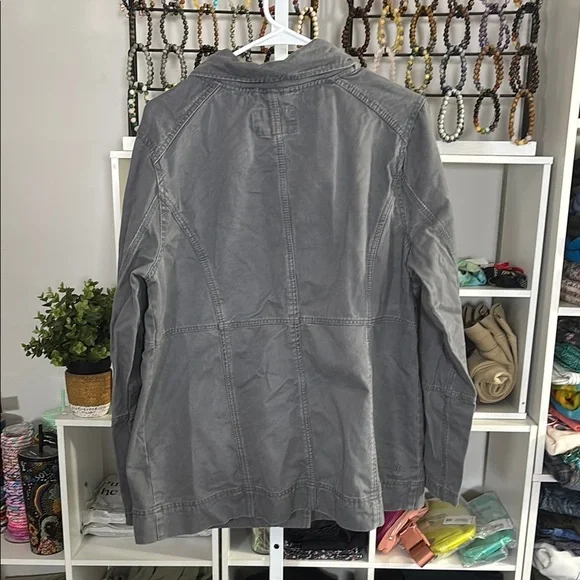 Hurley Gray Utility Jacket Classic Design double breasted skater grunge y2k 90s - Picture 6 of 7